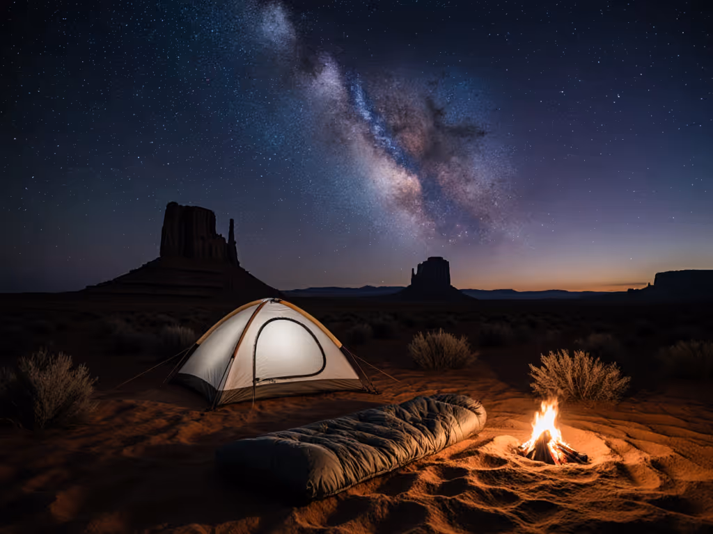 desert_campsite_showing_sleeping_bag_with_stars_overhead